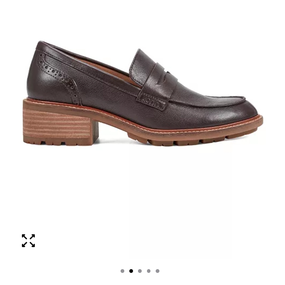 Earth Dark Brown Leather Loafers - Picture 2 of 8